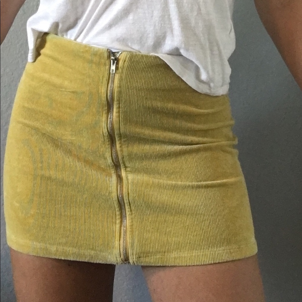 Yellow corduroy skirt